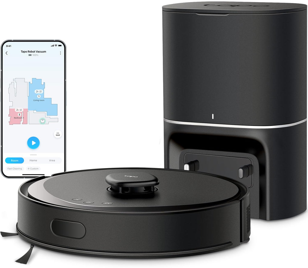 Tapo RV30 Max Plus LiDAR Robot Vacuum and Mop with Self-Emptying Dock, 5300Pa, Smart Navigation, App Control, Alexa & Google Home Compatible