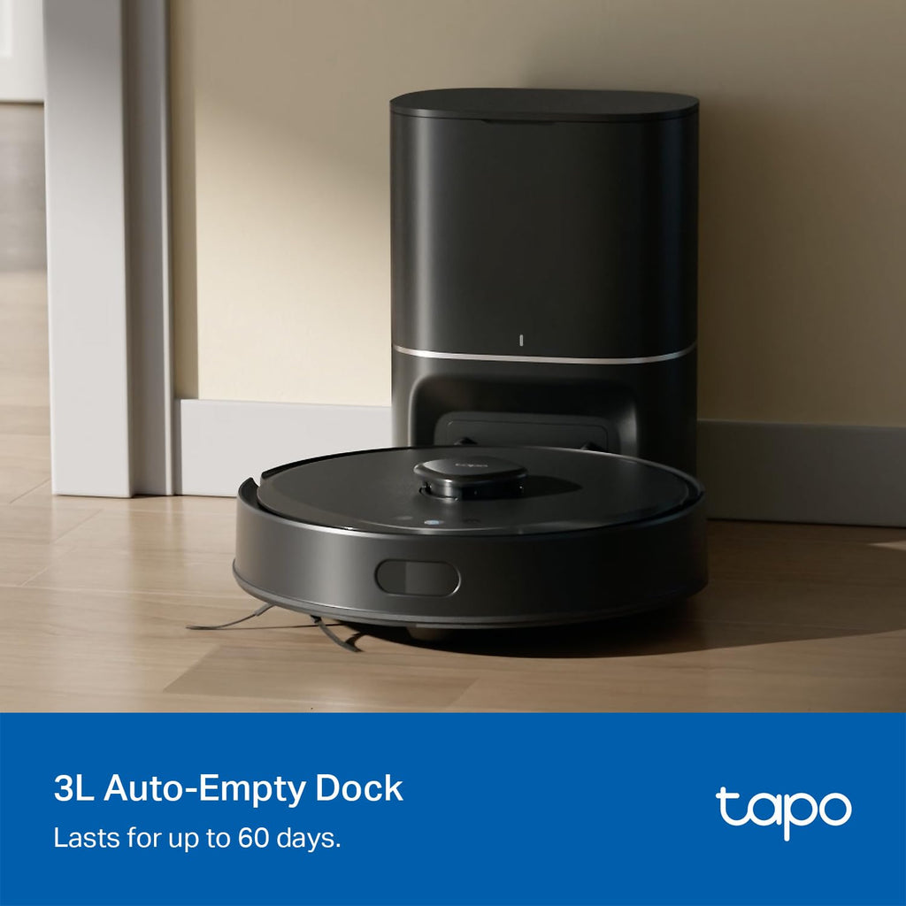 Tapo RV30 Max Plus LiDAR Robot Vacuum and Mop with Self-Emptying Dock, 5300Pa, Smart Navigation, App Control, Alexa & Google Home Compatible