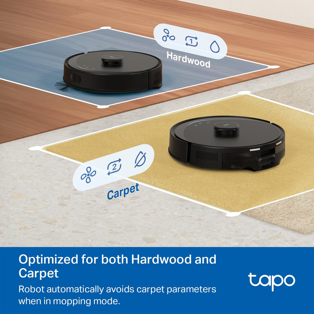 Tapo RV30 Max Plus LiDAR Robot Vacuum and Mop with Self-Emptying Dock, 5300Pa, Smart Navigation, App Control, Alexa & Google Home Compatible