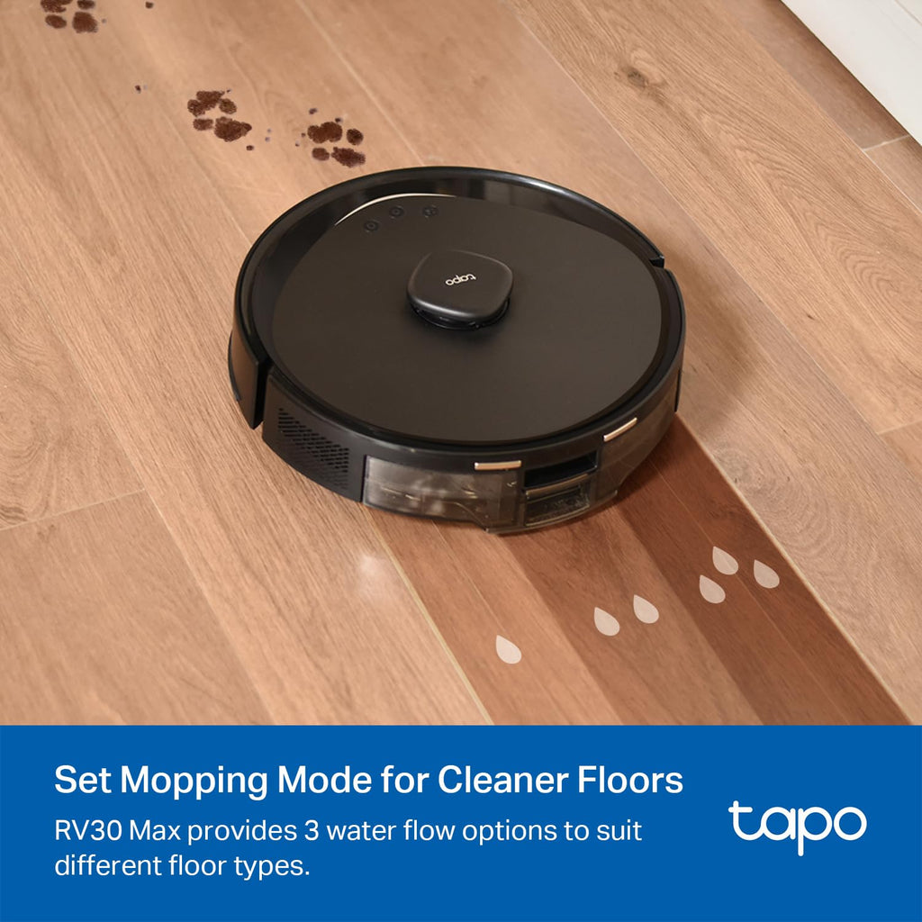 Tapo RV30 Max Plus LiDAR Robot Vacuum and Mop with Self-Emptying Dock, 5300Pa, Smart Navigation, App Control, Alexa & Google Home Compatible