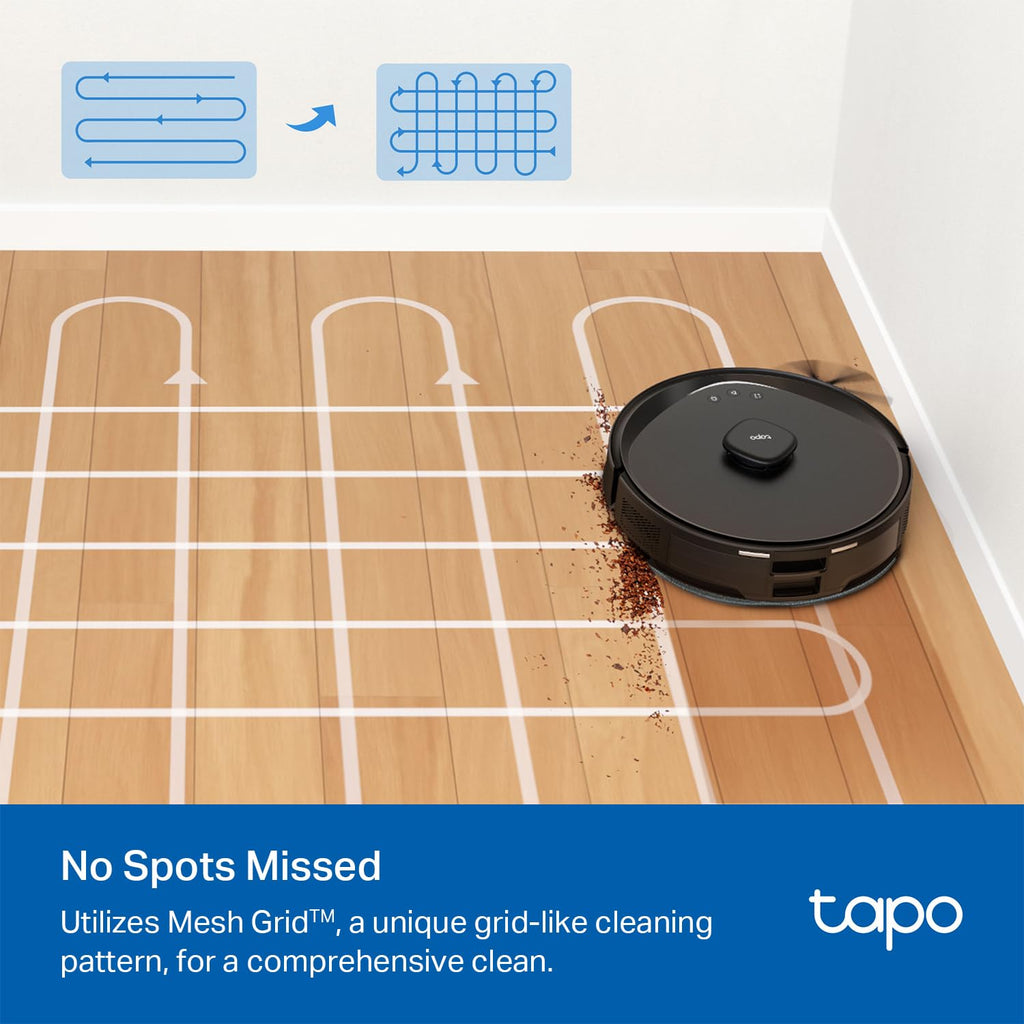 Tapo RV30 Max Plus LiDAR Robot Vacuum and Mop with Self-Emptying Dock, 5300Pa, Smart Navigation, App Control, Alexa & Google Home Compatible